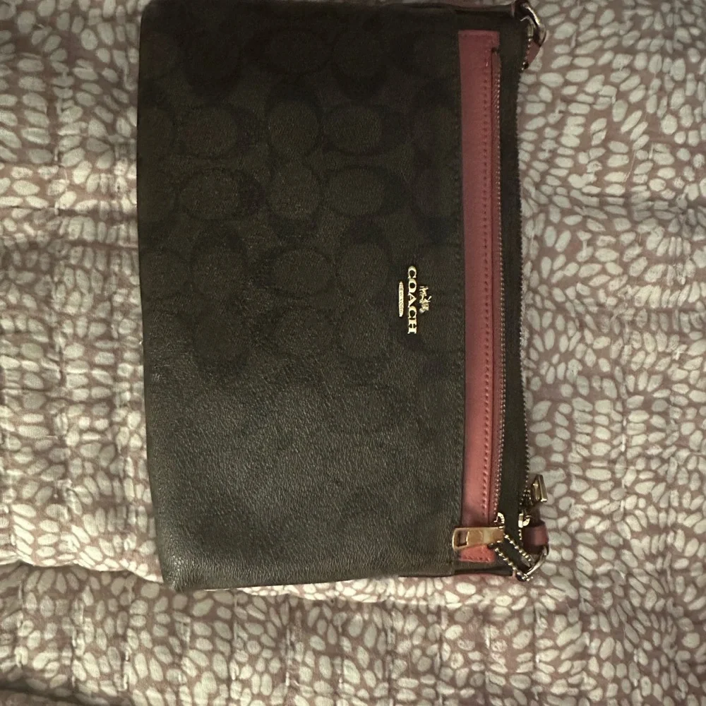 Coach Signature Brown and Pink Crossbody